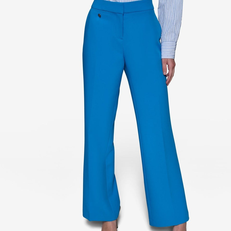 Karl Lagerfeld Paris Women's Bright Blue Straight-Leg Trousers