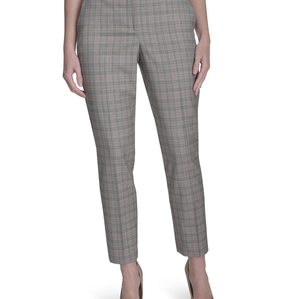 Tommy Hilfiger Women's MulticolorCheck Print Sloane Ankle Trousers