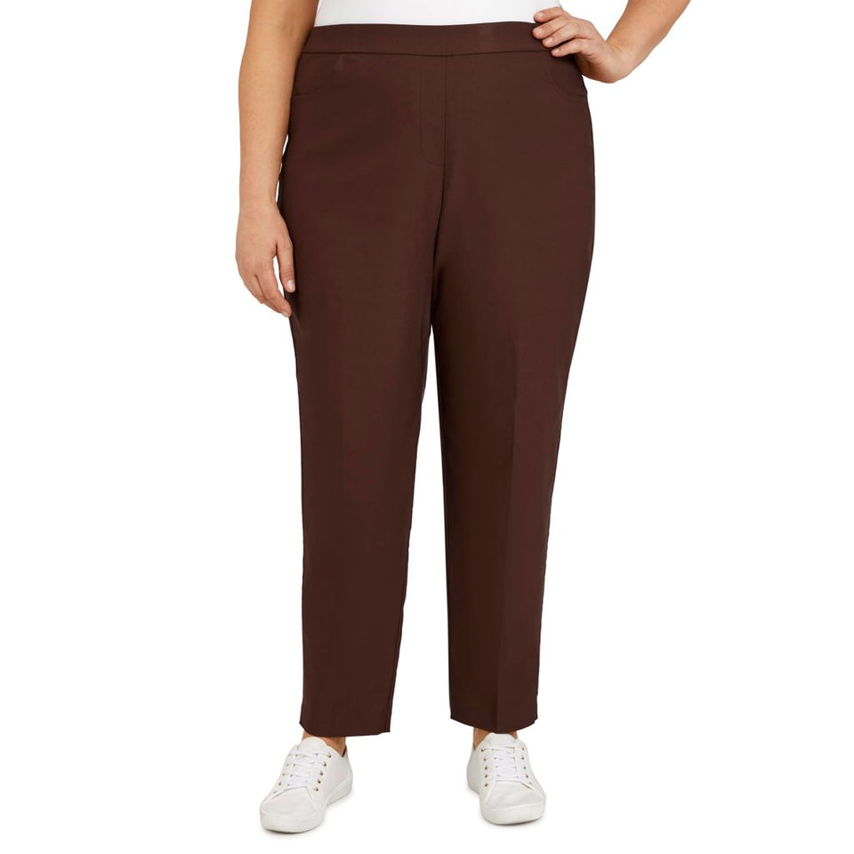 Alfred Dunner Women's Brown Allure Slimming Modern Fit Pants