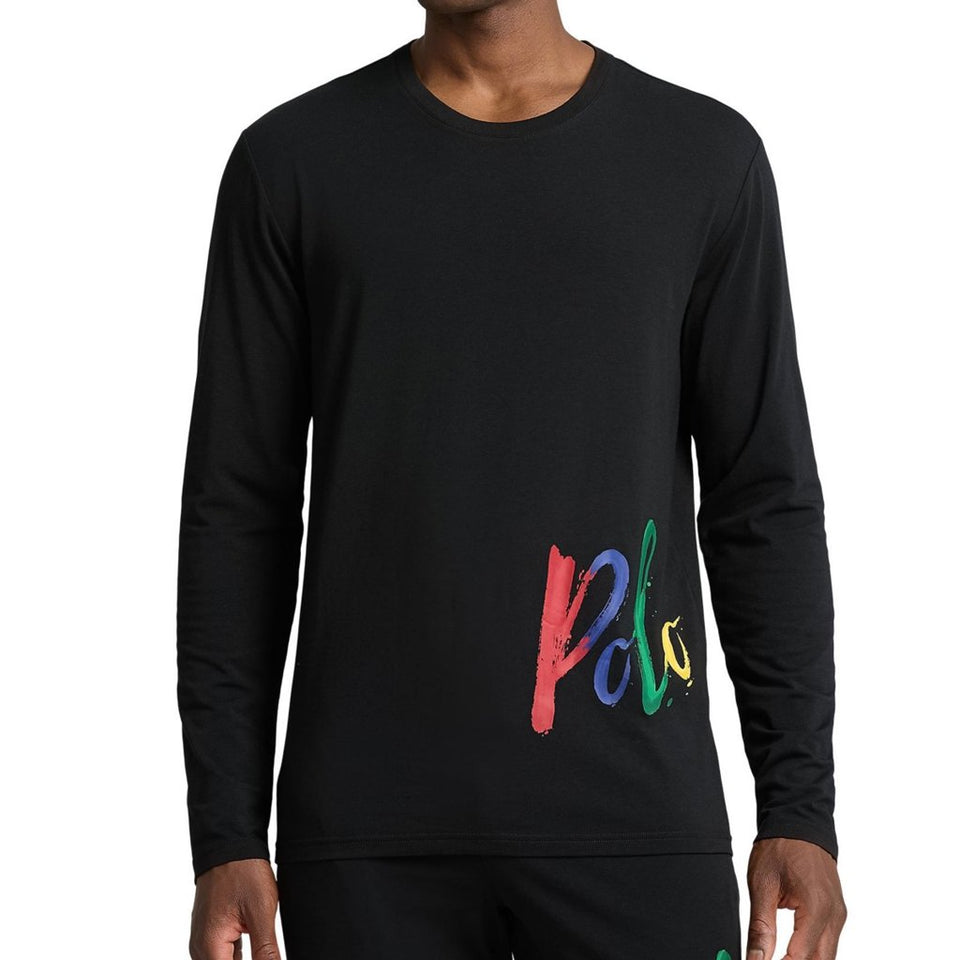 Polo Ralph Lauren Men's Black Long-Sleeve Crewneck Pajama Top