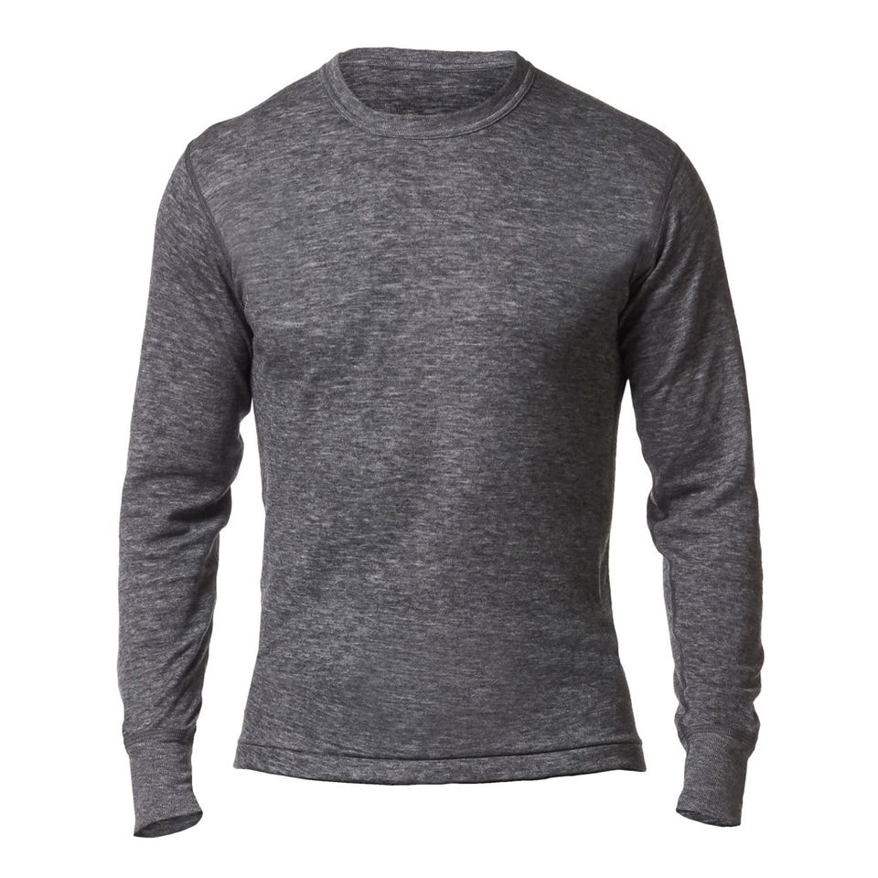 Stanfields Men's Dark GreyMerino Wool Two Layer Thermal Long Sleeve Blouse