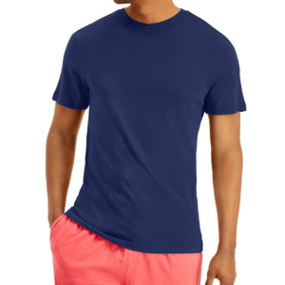 Club Room Men's Blue Crossover Crewneck T-Shirt