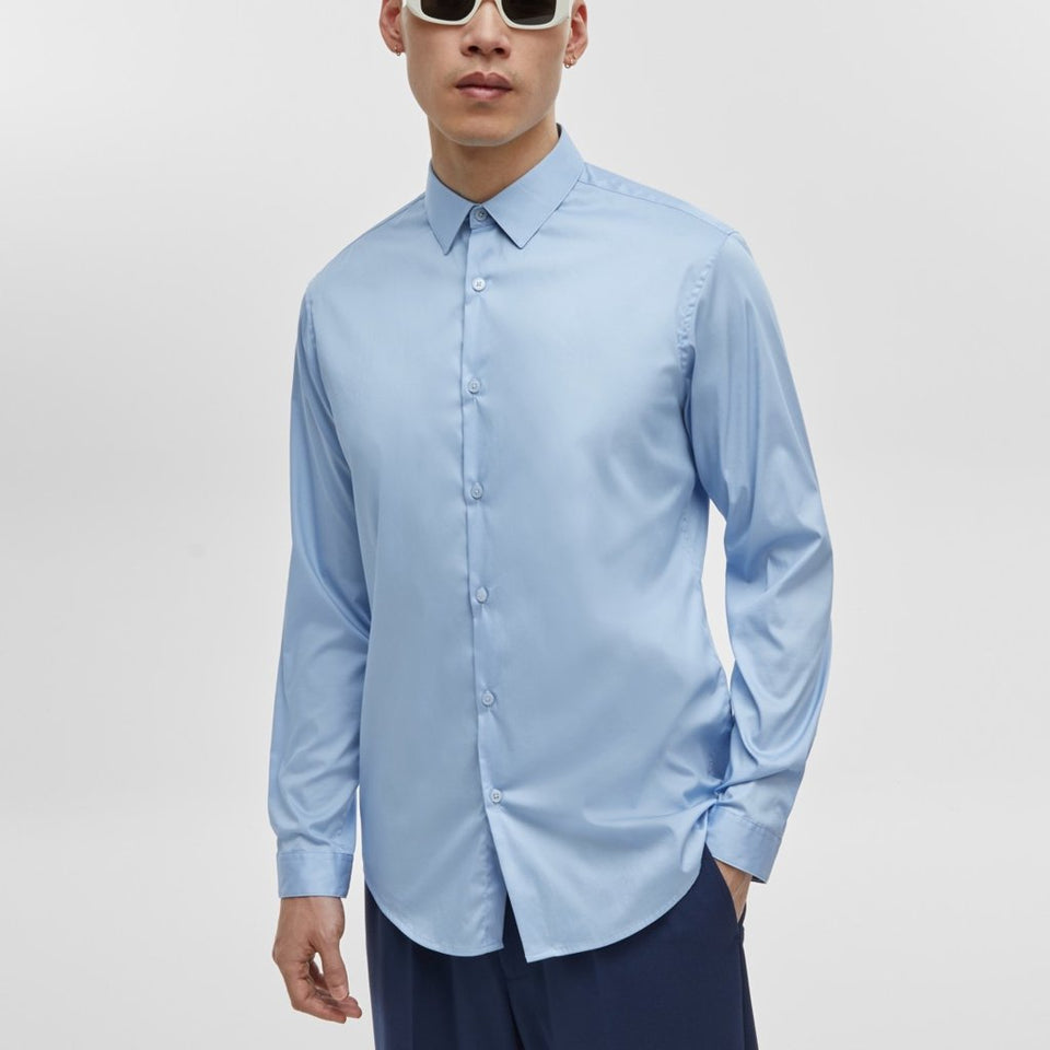 Mode of One Men's Blue Slim-Fit Button-Down Shirt