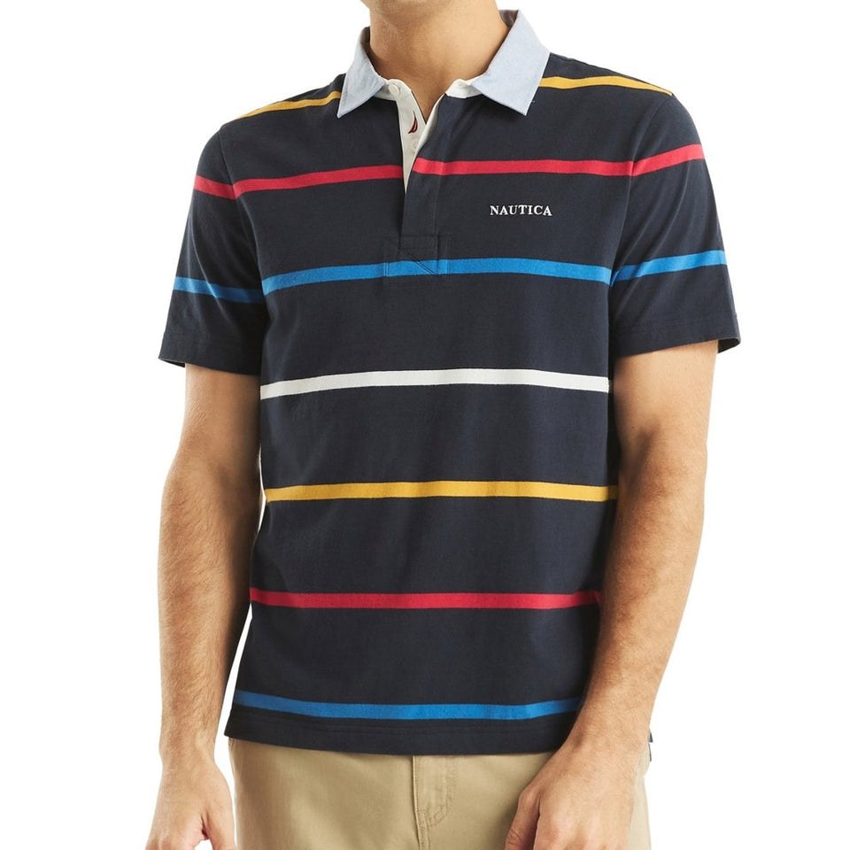 Nautica Men's Stripe Rugby Polo