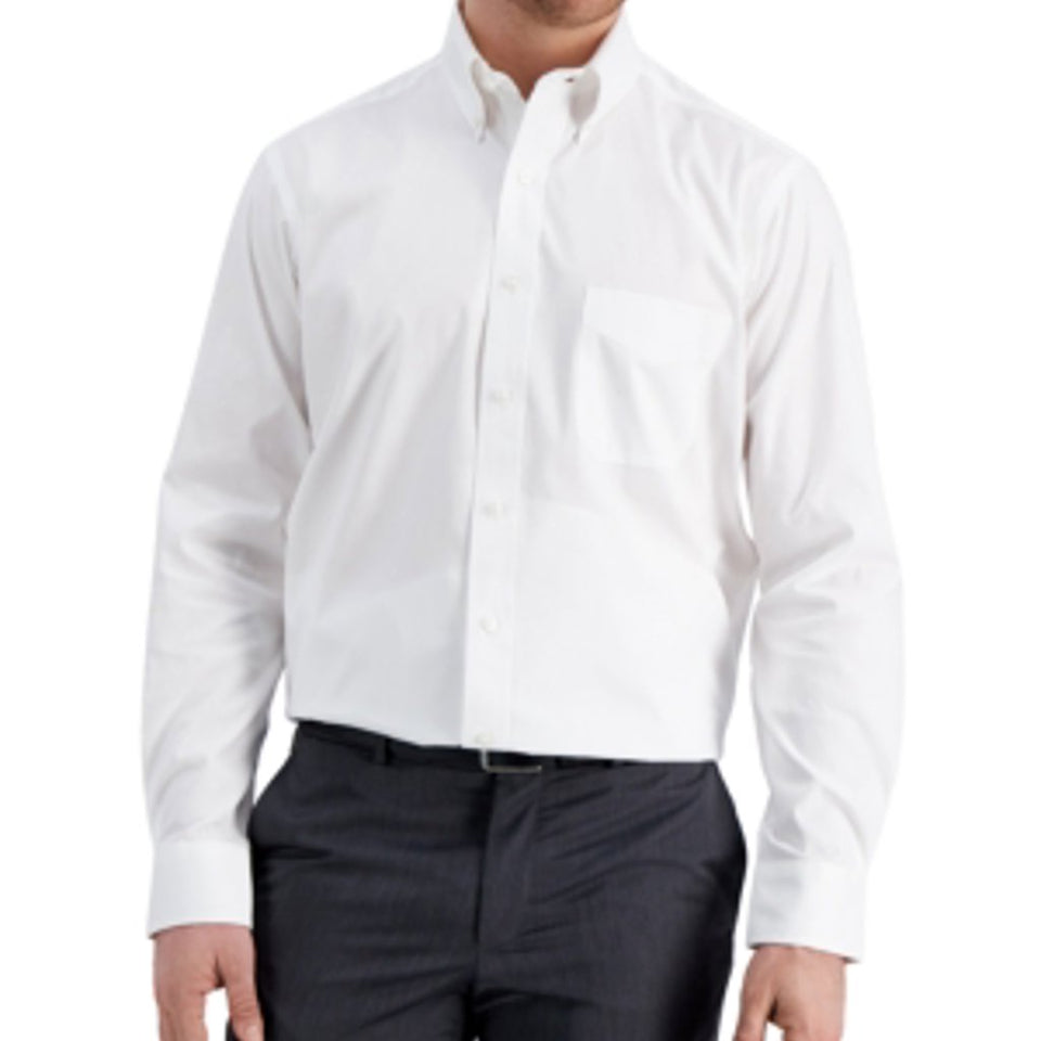 Club Room Men's White Regular Fit Pinpoint Dress Shirt
