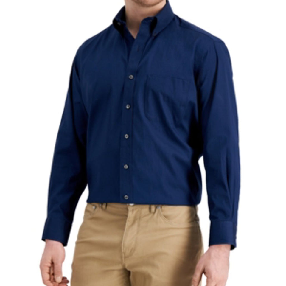 Club Room Men's Navy Pinpoint Regular Fit Dress Shirt