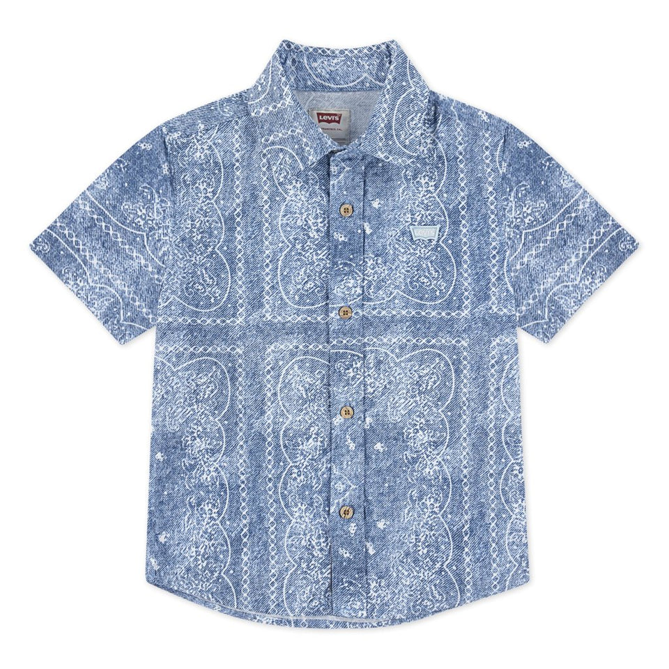 Levis Boy's Blue Bandana Print Woven Button Up Shirt