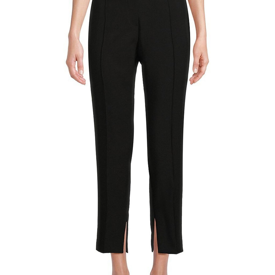 DKNY Women's Black Split-Hem Straight Pants