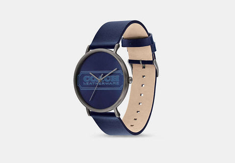 Coach Men's Navy Charles Leather Watch |Coach in Lebanon