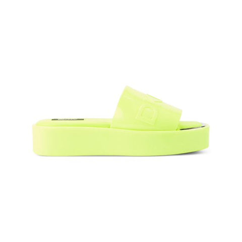 DKNY Women's Lime Green Laren Platform Slide Slip On Logo Slide Slippers | DKNY In Lebanon
