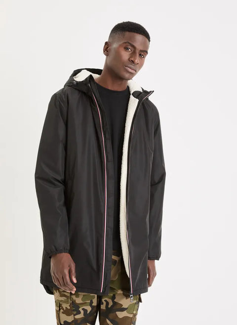 Celio Men's Black Gulong Parka Jacket | Celio In Lebanon