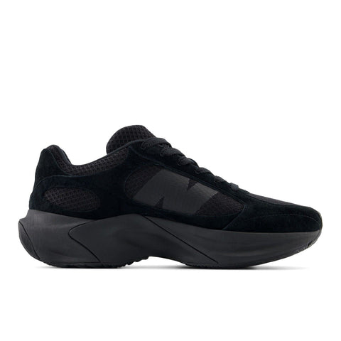 Black athletic shoe on a light gray background