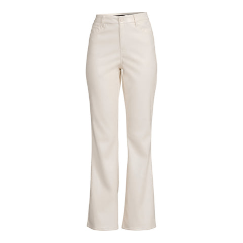 Dollhouse Women's Off White Leather High Rise Flare Pants | Dollhouse In Lebanon