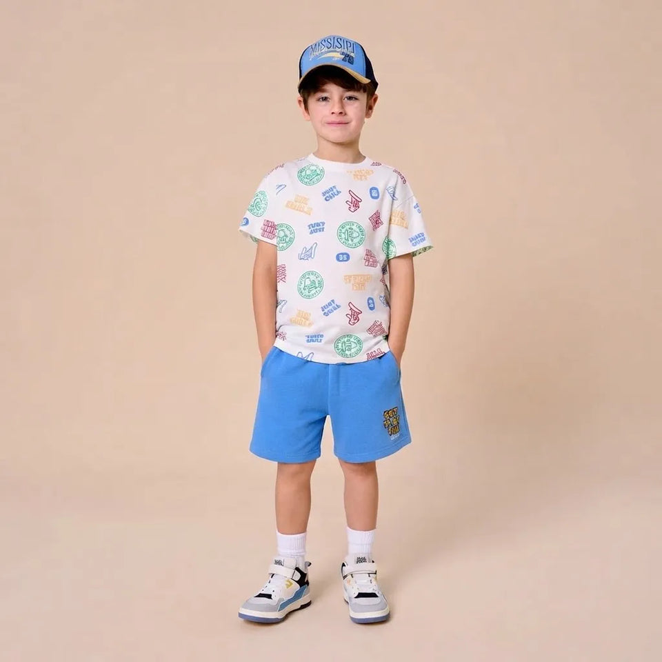 Sinsay Boy's White with Multicolored Graphics Crew Neckline T-Shirt
