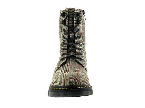 Dockers By Gerli Women's Beige & Black Tartan Ankle Boots | Dockers By Gerli In Lebanon