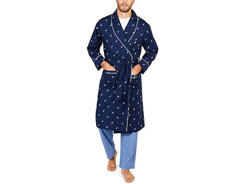 Nautica Men's Navy Signature Light Weight Brand Icon Woven Robe | Nautica In Lebanon