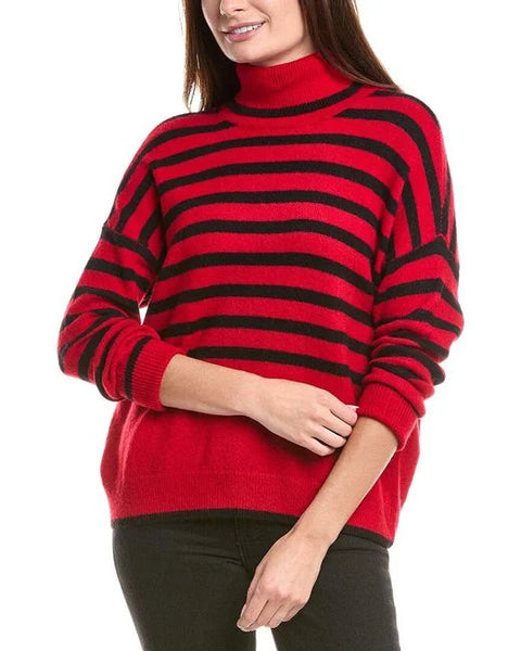 Cece Women's Red & Black Turtleneck Blouse | Cece In Lebanon