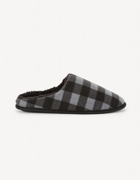 Celio Men's Black & Gray Checkered Slipper |Celio In Lebanon