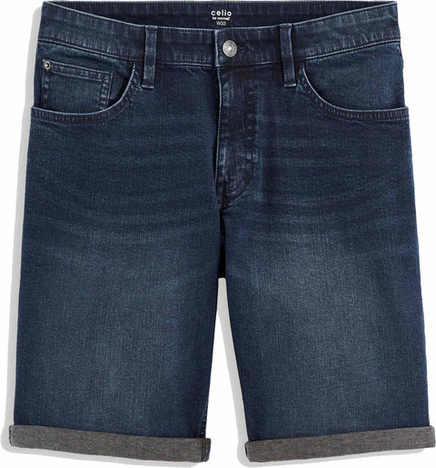Celio Men's Navy Blue Stretch Cotton Bermuda Denim Short | Celio In Lebanon