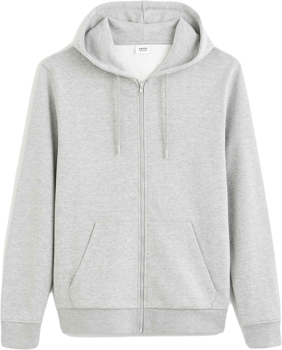 Celio Men's Gray Full-Zip Performance Hoodie|Celio In Lebanon