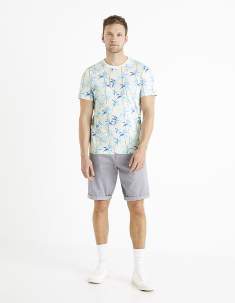 Celio Men's Blue Sky Bochinobm Stretch Cotton Chino Shorts | Celio In Lebanon