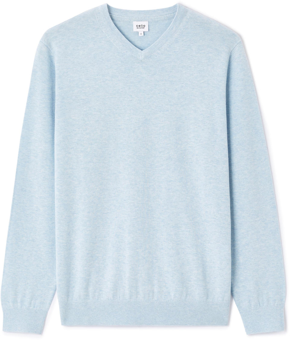 Celio Men's Light Blue Classic V-Neck Blouse | Celio In Lebanon