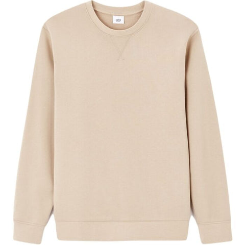 Celio Men's Light Beige Round Neckline Sweatshirt | Celio In Lebanon