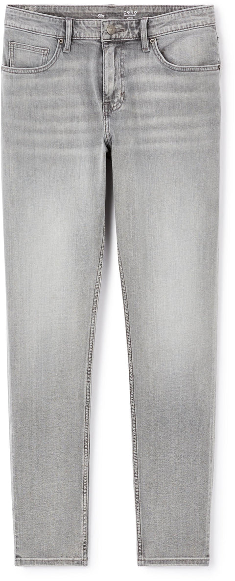 Celio Men's Light Grey Slim Stretch Cotton Jeans | Celio In Lebanon