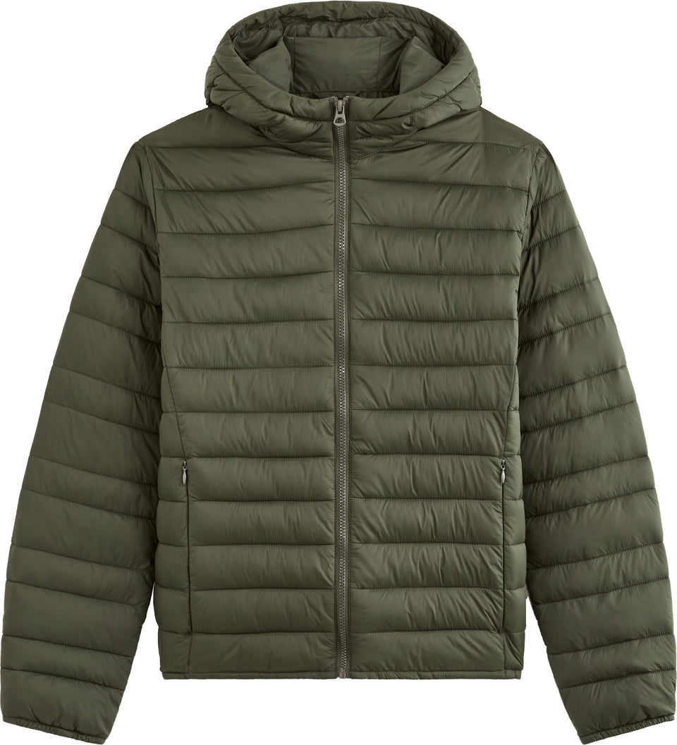 Celio Men's Dark Khaki Lightweight Puffer Jacket With Hood | Celio In Lebanon