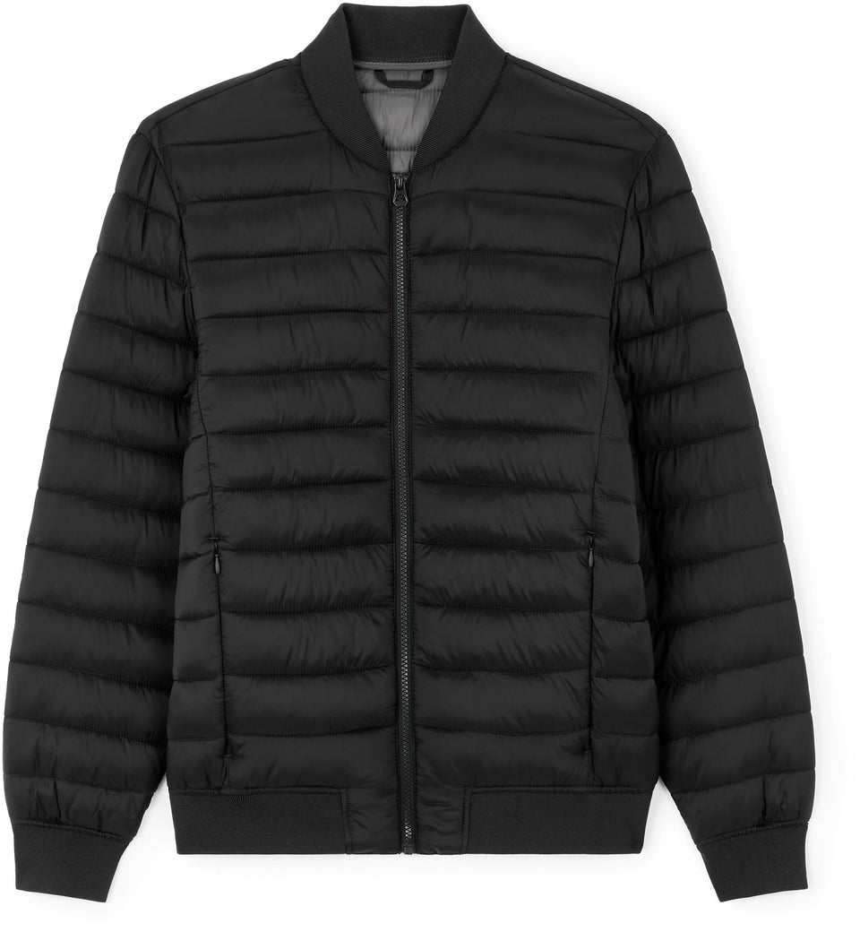 Celio Men's Black Striped Puffer Jacket|Celio In Lebanon
