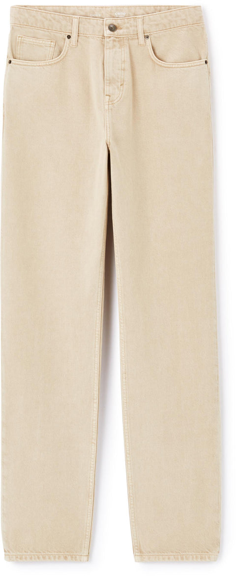 Beige jeans on a white background