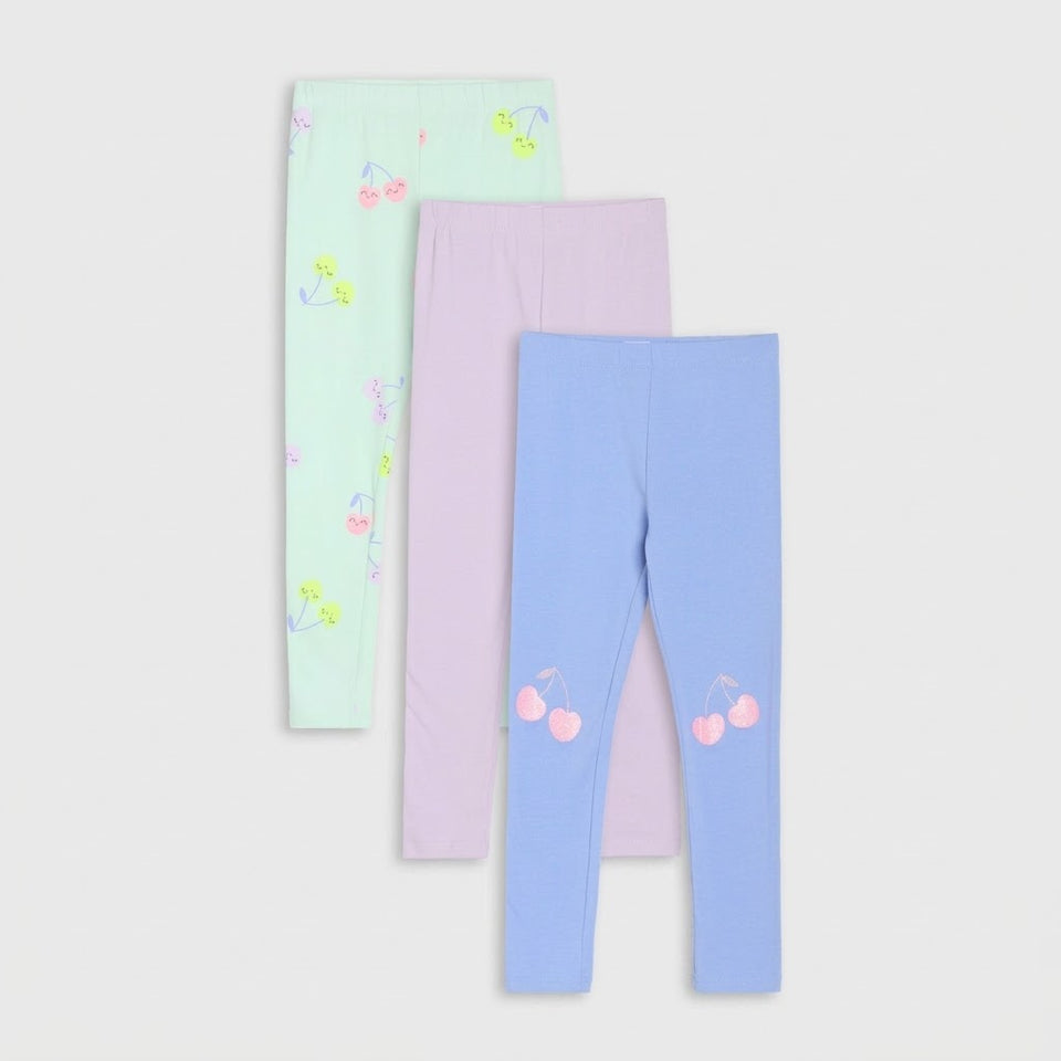 Sinsay Girl's Multicolor Slim Fit 3 Pack Leggings