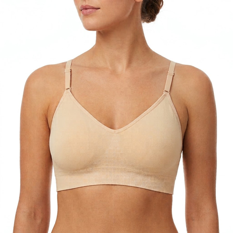 Eco Women's Beige Ultra-Soft Seamless Wireless Bra