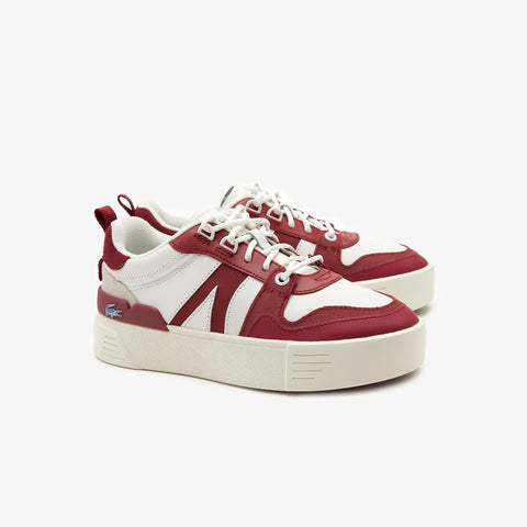 Lacoste Men's White & Red L002 CFA Leather Sneakers |Lacoste In Lebanon