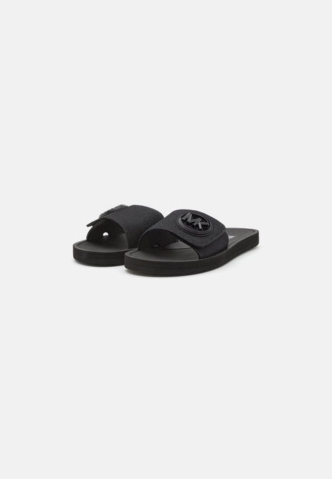 Michael Kors Women's Black MK Charm Slide Flat Sandals | Michael Kors In Lebanon
