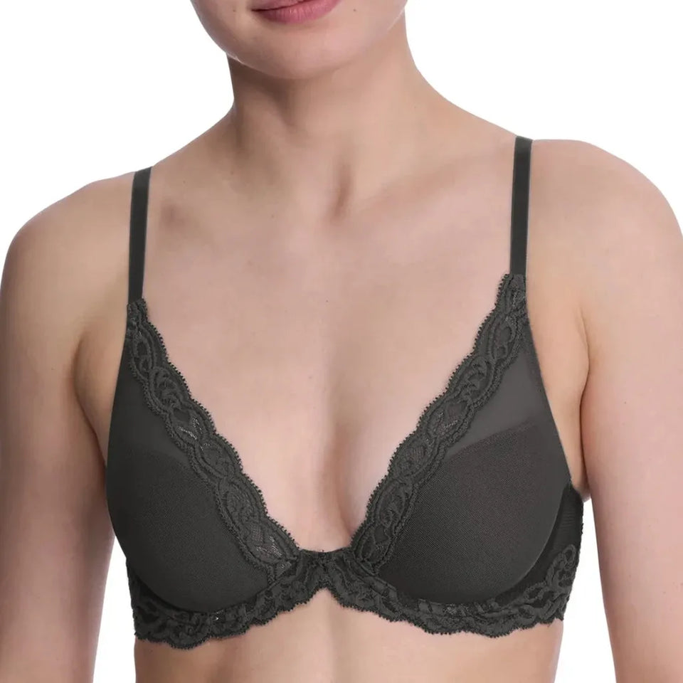 Natori Women's Black Feathers Plunge Bra