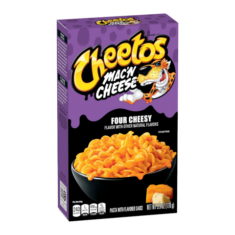 Cheetos Mac & Cheese packaging on a white background