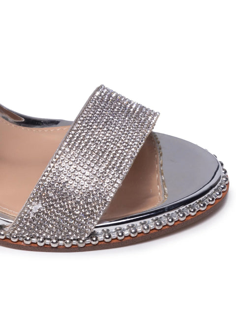 Steve Madden Women's Silver Rhinestone Glammer-R Sandals | Steve Madden In Lebanon