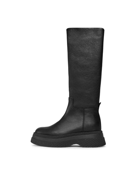 Steve Madden Women's Gylana Black Leather Platform Boots |Steve Madden In Lebanon