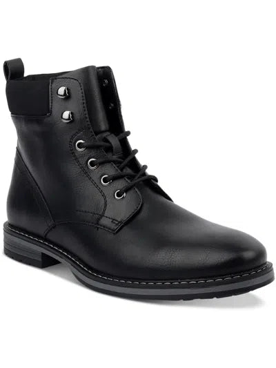 Club Room Men's Black Faux Leather Lace-up Ankle Boot | Club Room In Lebanon