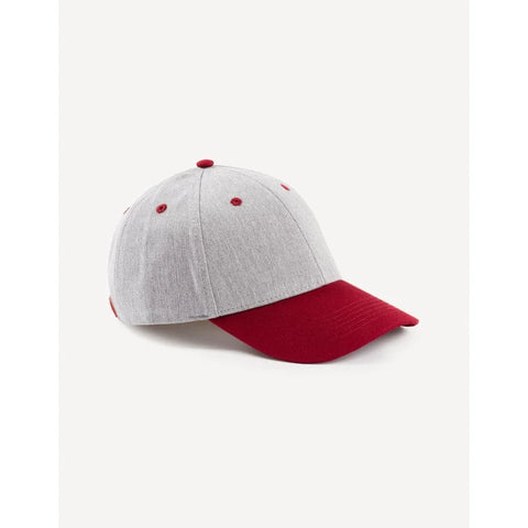 Celio Men's Grey/Burgundy 100% Cotton Cap Hat | Celio In Lebanon