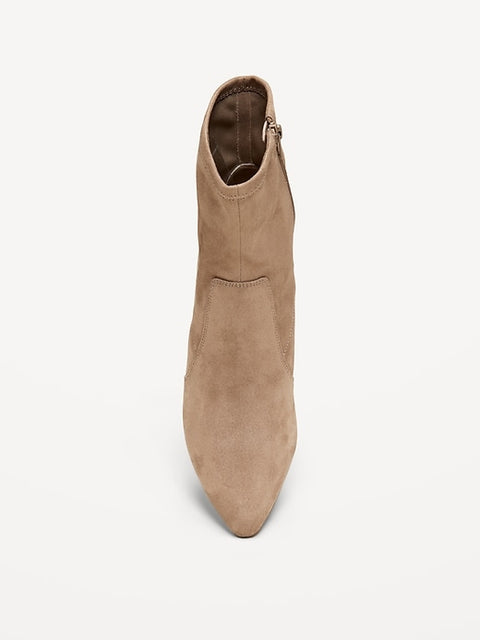 Old Navy Women's Beige Faux-Suede Heeled Boots | Old Navy In Lebanon