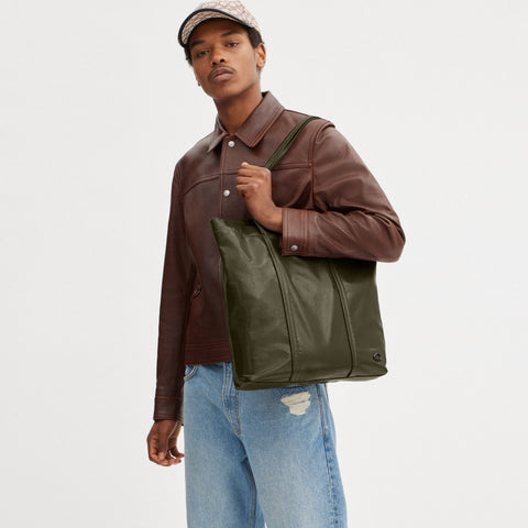 Coach Men's Olive Green Leather Hall Tote Bag |Coach In Lebanon