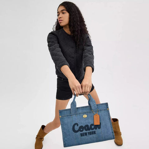 Coach Women's Blue Denim Cargo Tote Bag |Coach In Lebanon
