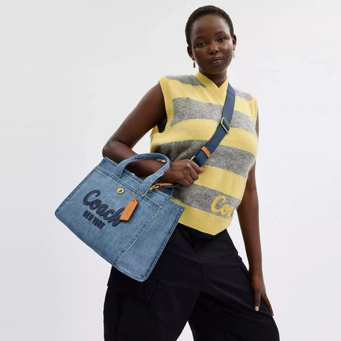 Coach Women's Blue Denim Cargo Tote Bag |Coach In Lebanon