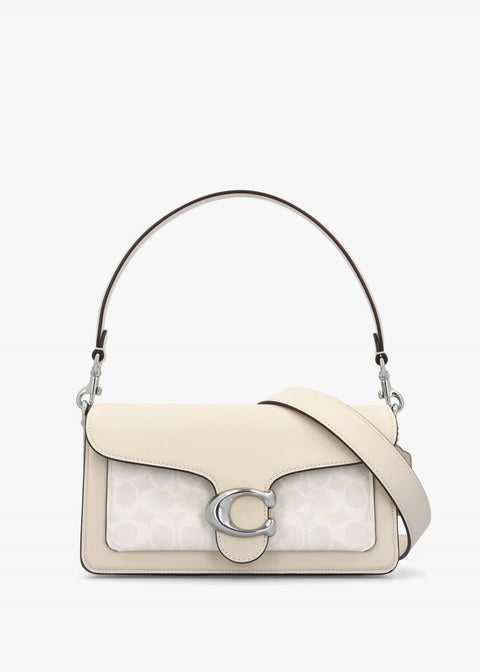 Coach Women's White Chalk Tabby 26 Signature Coated Canvas Shoulder Bag | Coach In Lebanon