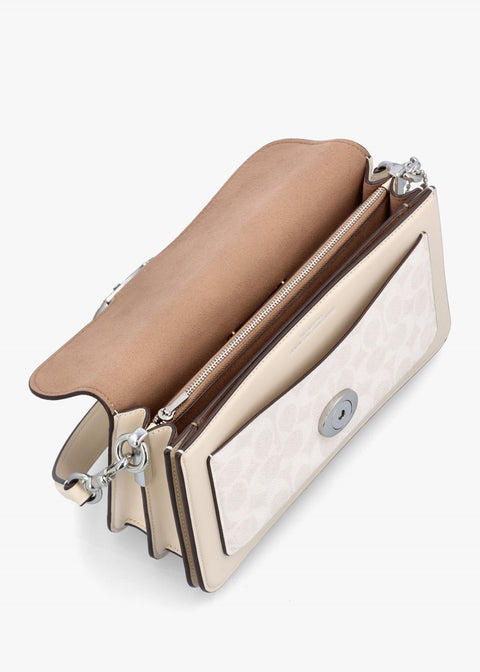 Coach Women's White Chalk Tabby 26 Signature Coated Canvas Shoulder Bag | Coach In Lebanon