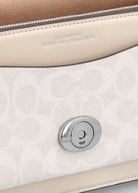 Coach Women's White Chalk Tabby 26 Signature Coated Canvas Shoulder Bag | Coach In Lebanon