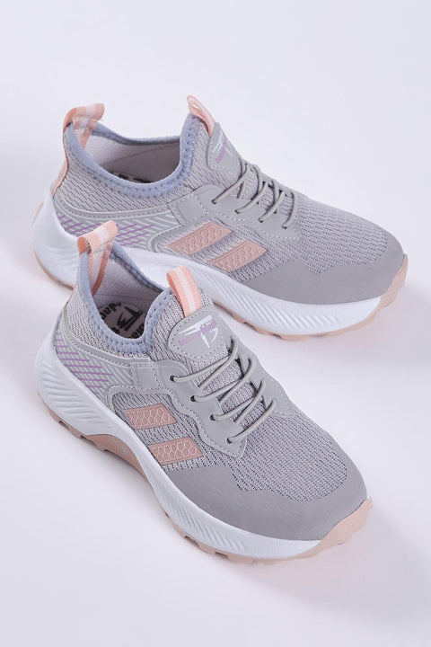 Tonny Black Kids Gray & Rose Sneakers | Tonny Black In Lebanon