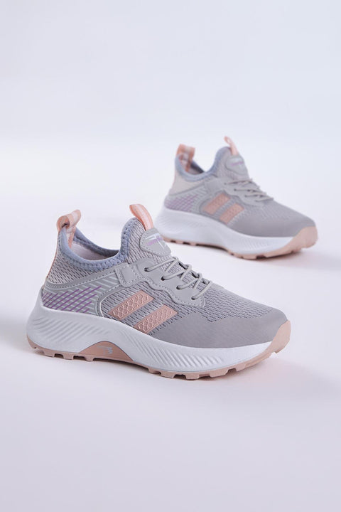 Tonny Black Kids Gray & Rose Sneakers | Tonny Black In Lebanon